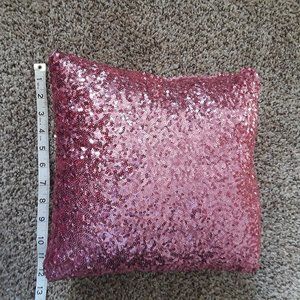 10" x 10" pink sequin pillow